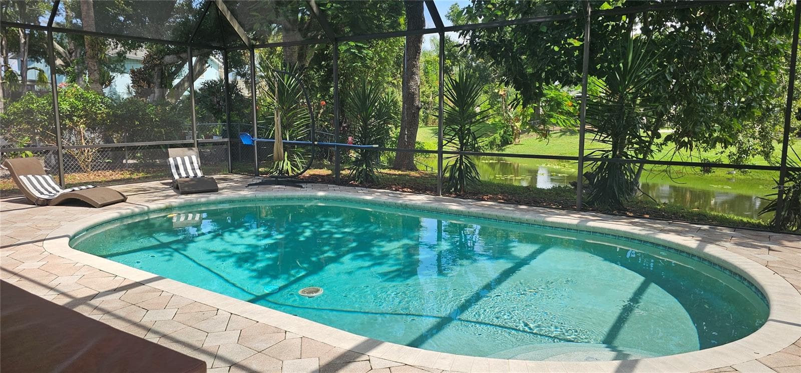 POOL WITH POND BEHIND - 4907 82ND PL E, SARASOTA