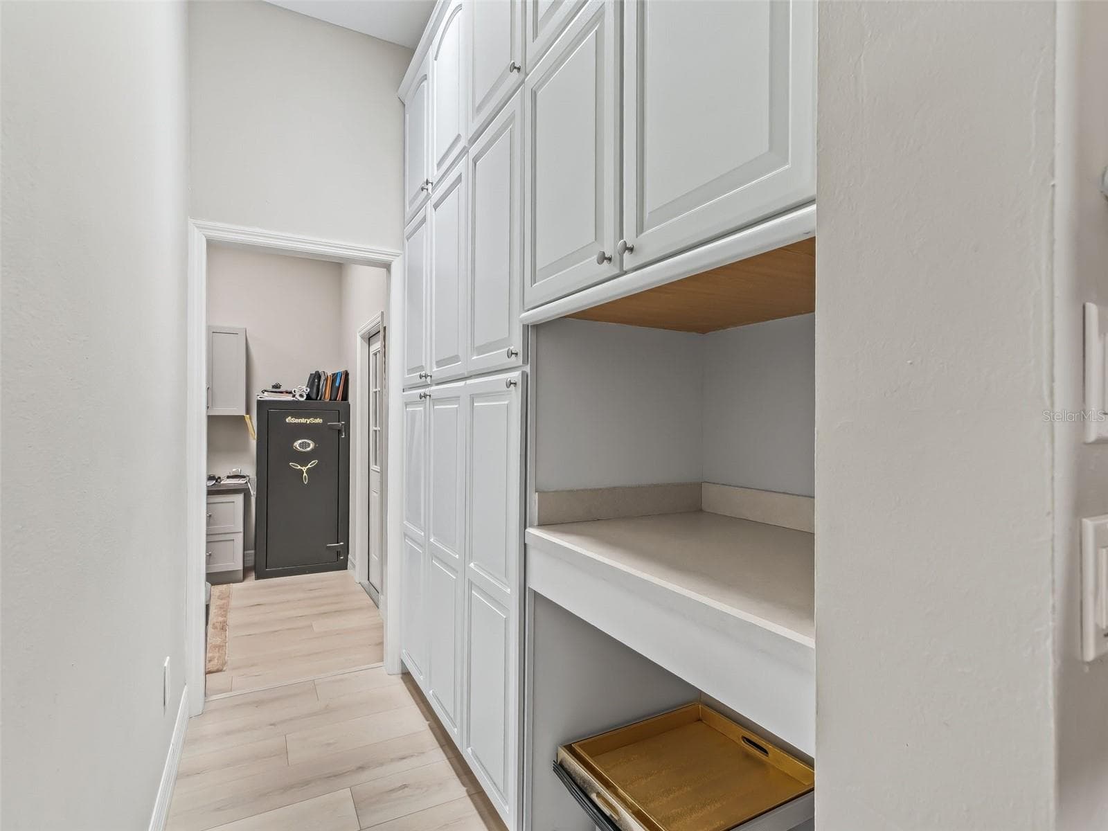 A full wall of built-in cabinetry and countertop space provides exceptional overflow storage, making this butler's pantry both attractive and highly functional. - 714 CIMARRON AVE, THE VILLAGES
