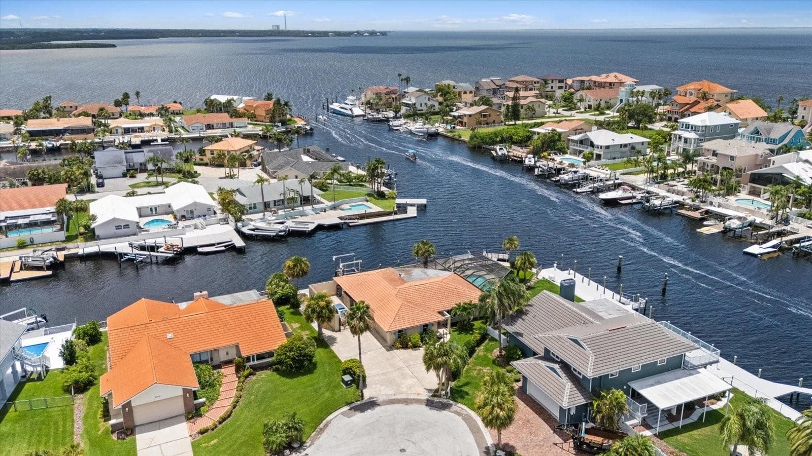 Aerial view with open gulf water view - 3154 TRIDENT TER, NEW PORT RICHEY