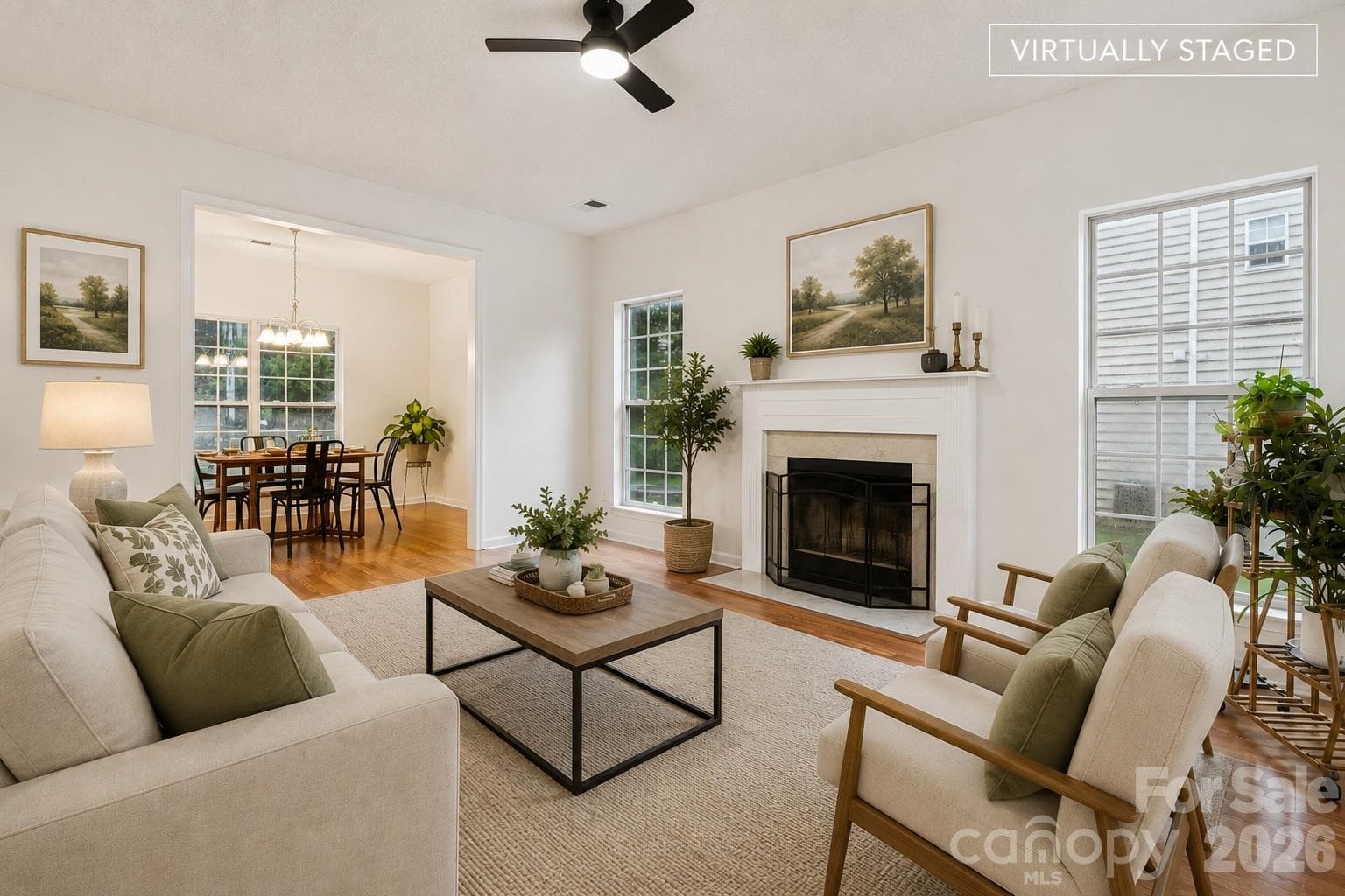 virtually staged living room - 5645 Winslow Avenue NW, Concord