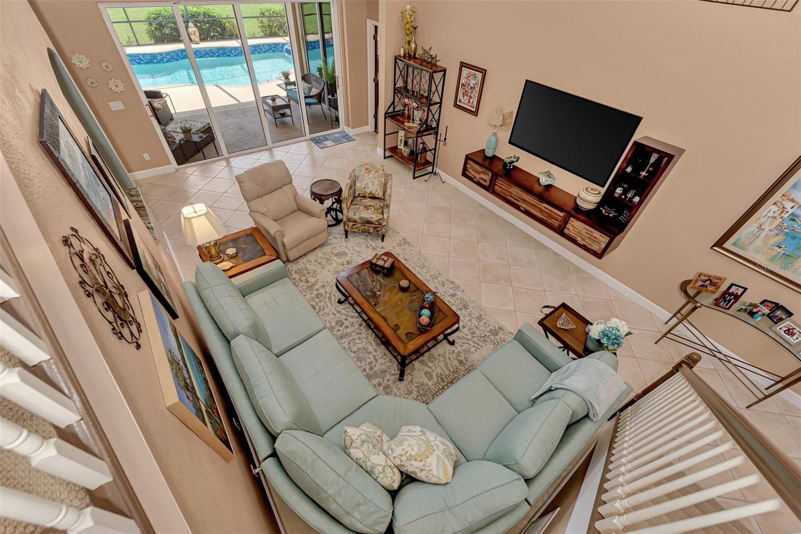 Overlooking living room from 2nd Floor Loft - 13392 GOLF POINTE DR, PORT CHARLOTTE