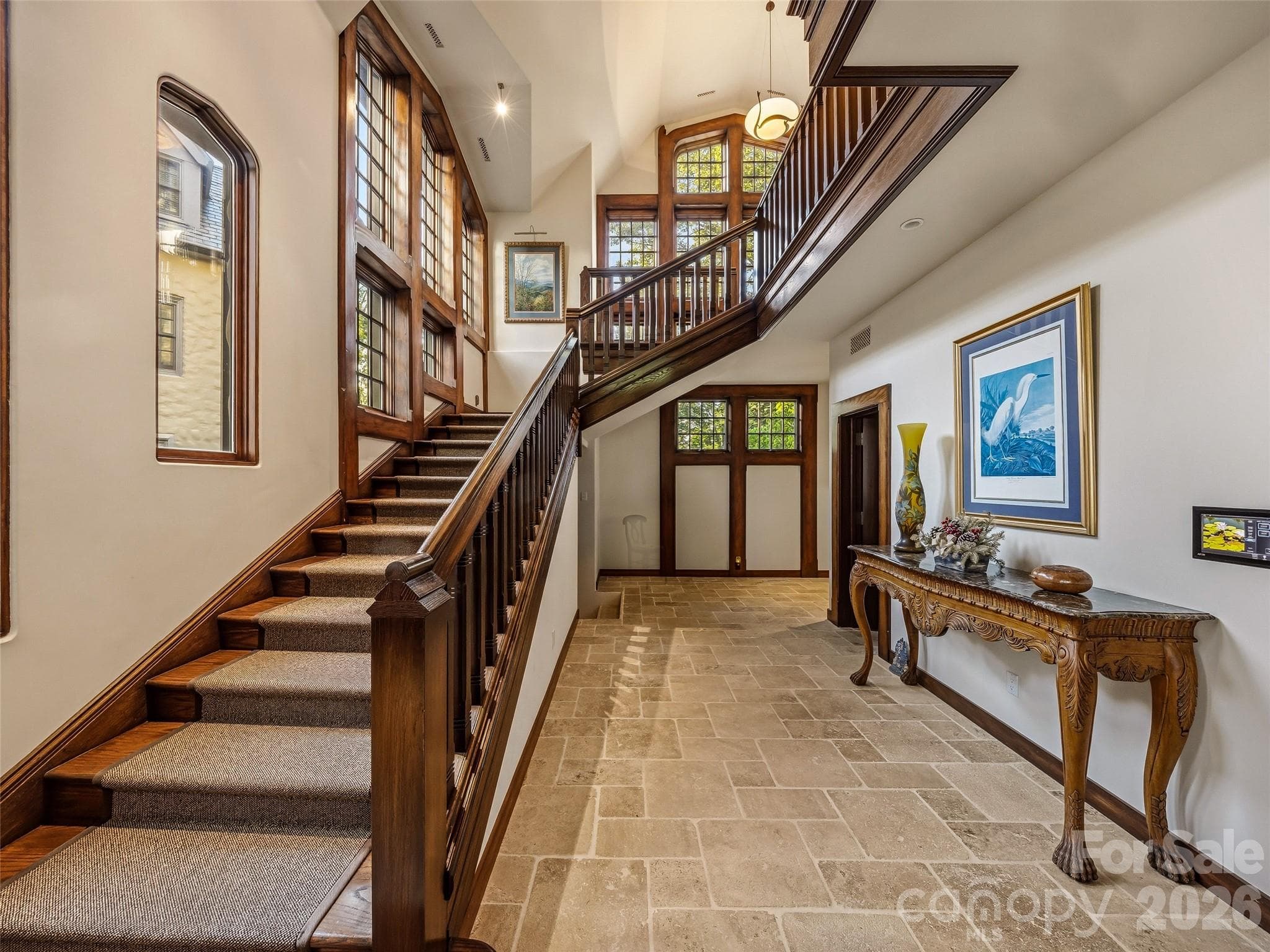 Informal foyer and rear staircase - Biltmore Forest