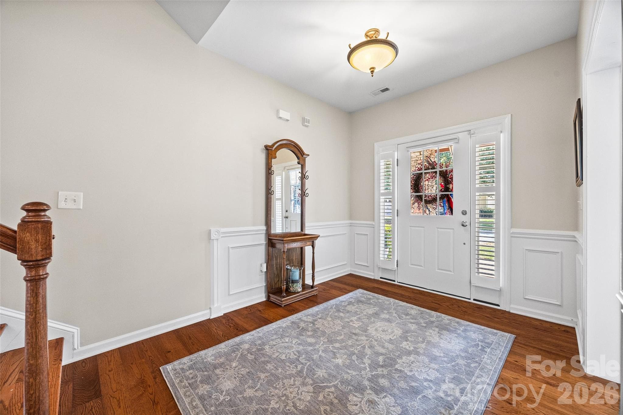 Entryway to greet you with gorgeous hardwood floors. - 8621 Sequoia Grove Lane, Charlotte
