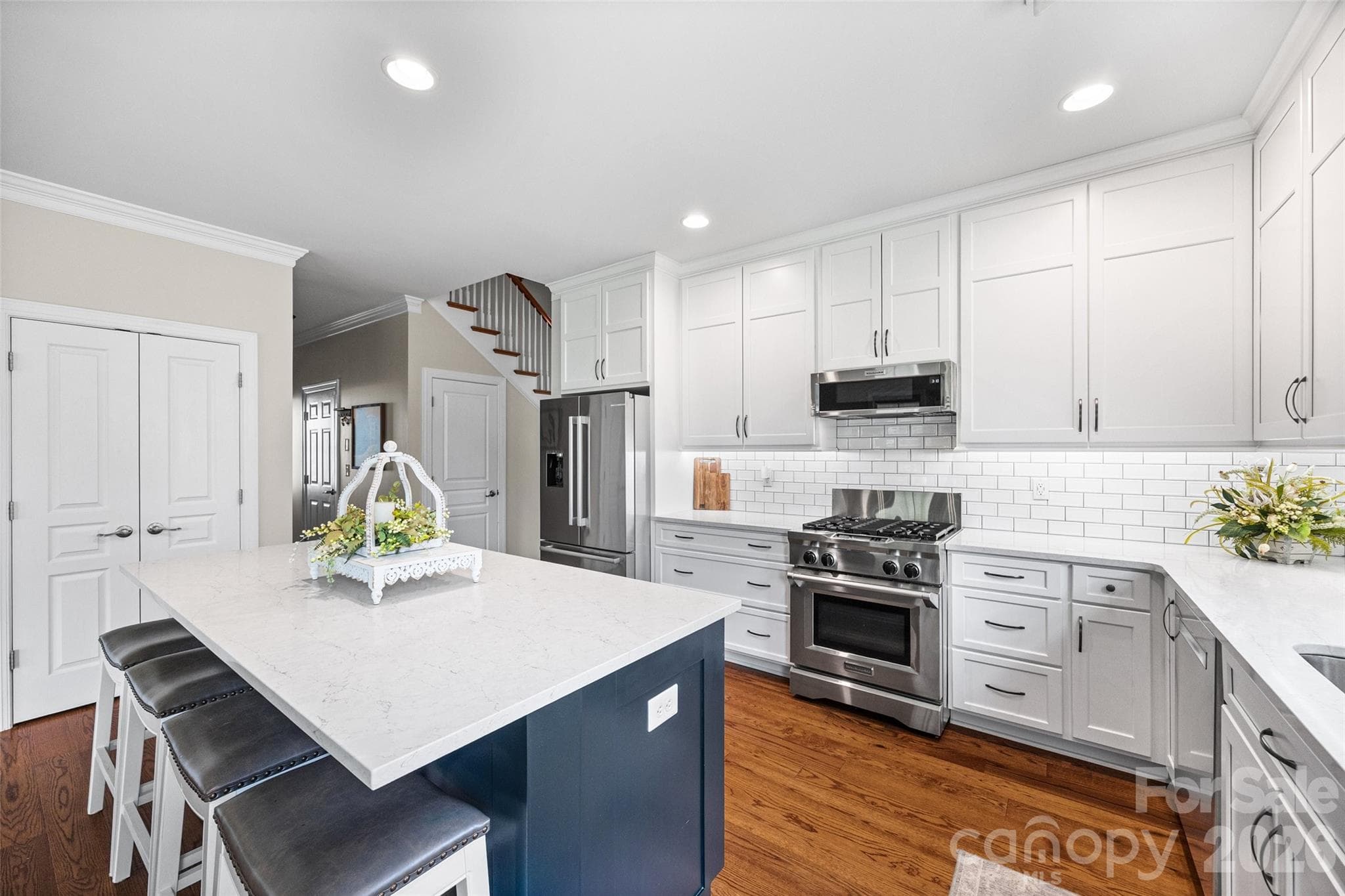 Stainless steel appliances, gas range and upgraded bottom cabinets with storage drawers. - 8621 Sequoia Grove Lane, Charlotte
