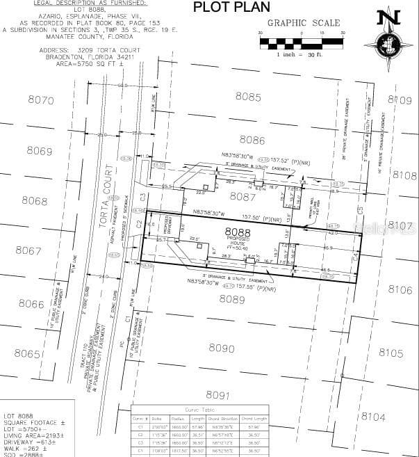 3209 Torta Court Preliminary Plot Plan - 3209 TORTA CT, BRADENTON