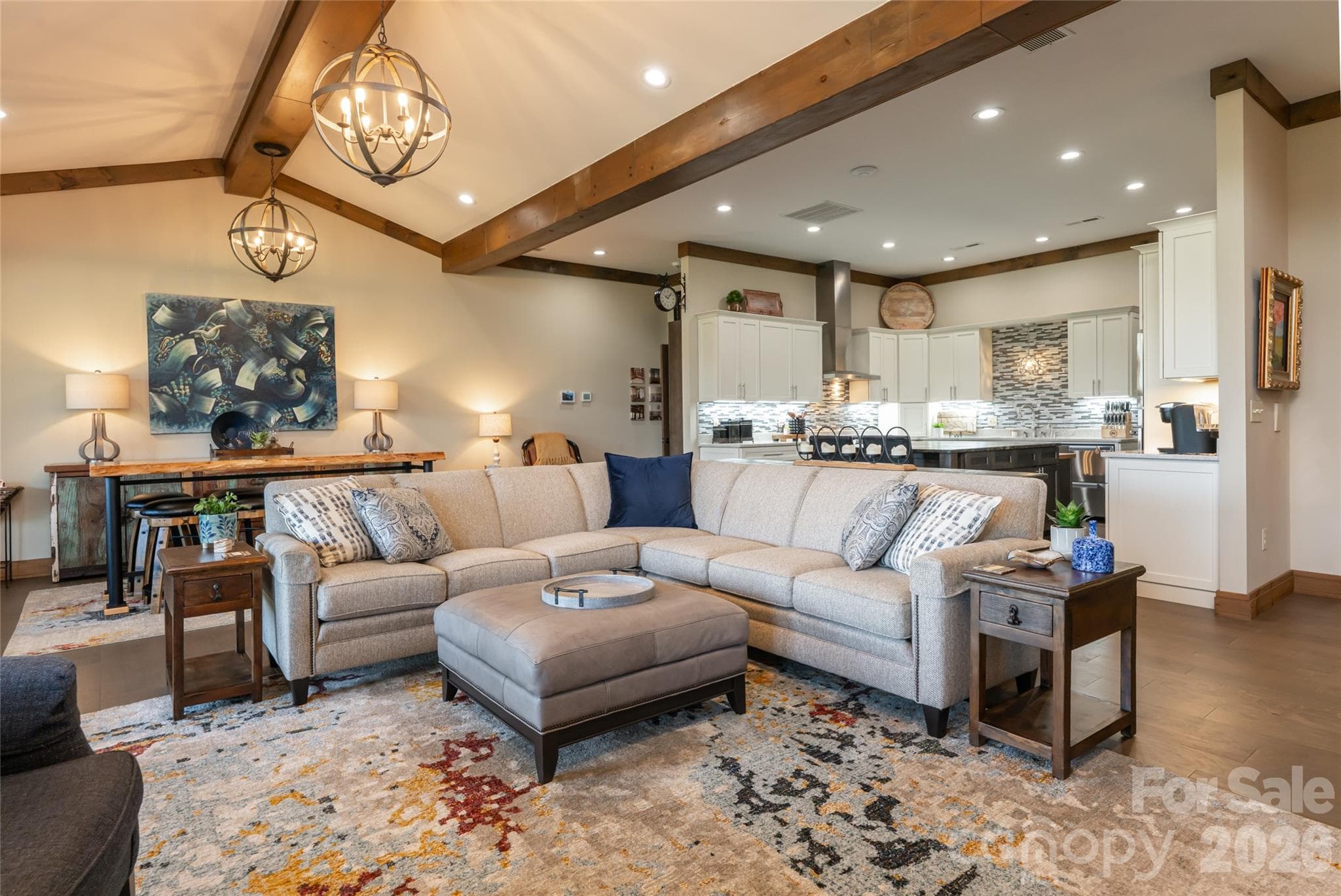 Open concept kitchen/living/dining area. - 660 Pleasant Grove Road, Hendersonville