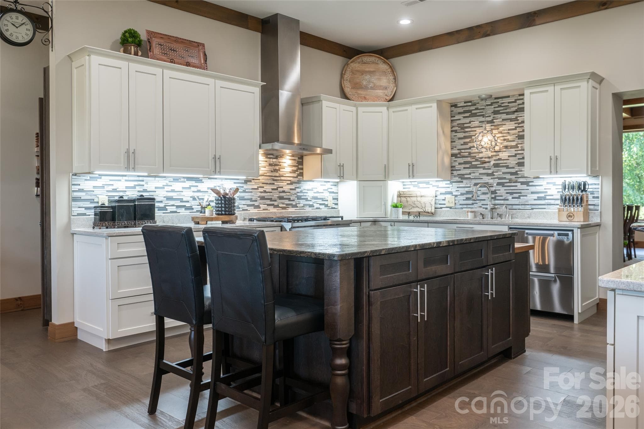 Spacious kitchen island with leathered granite. - 660 Pleasant Grove Road, Hendersonville