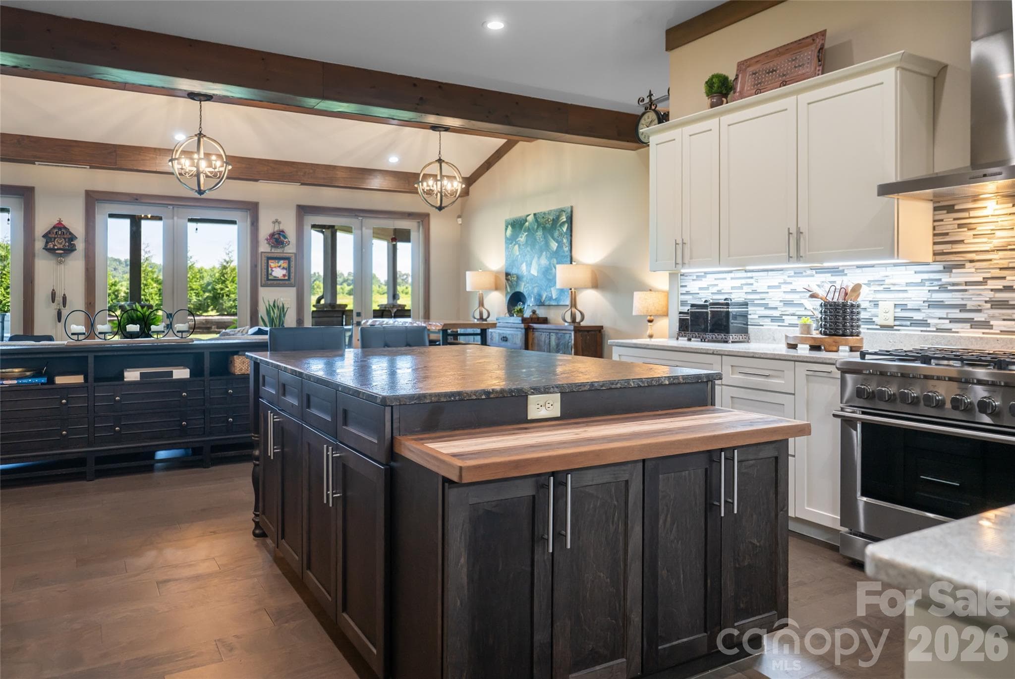 Custom-built, locally handcrafted butcher block cutting top. - 660 Pleasant Grove Road, Hendersonville