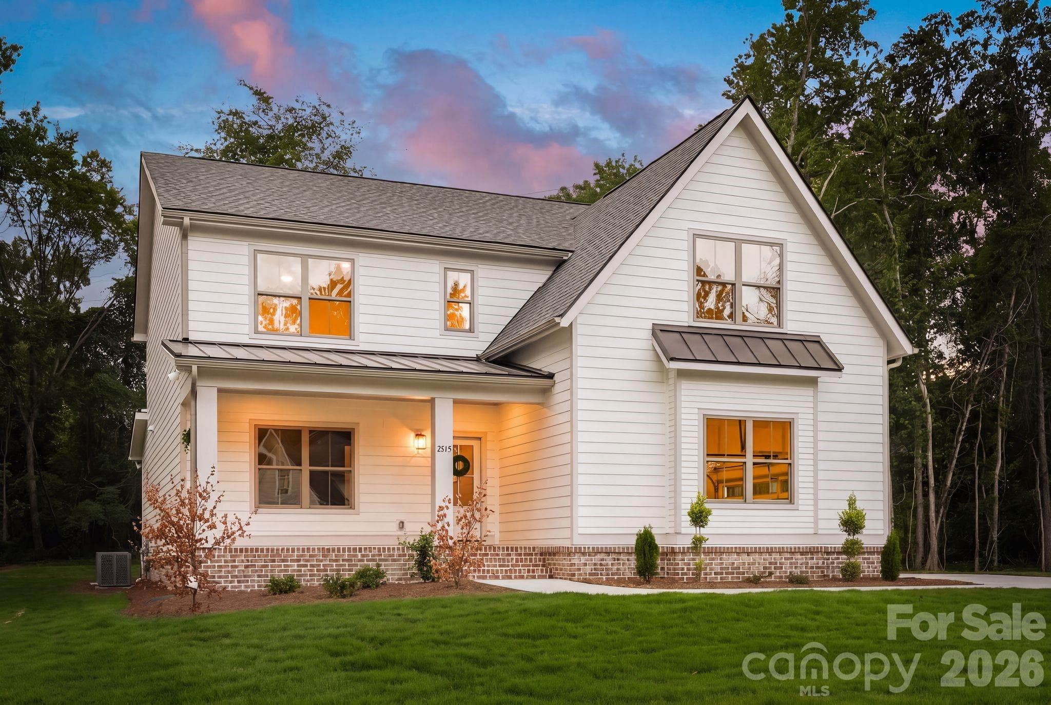 Exterior side view at twilight. - 2315 Chateau Court, Matthews