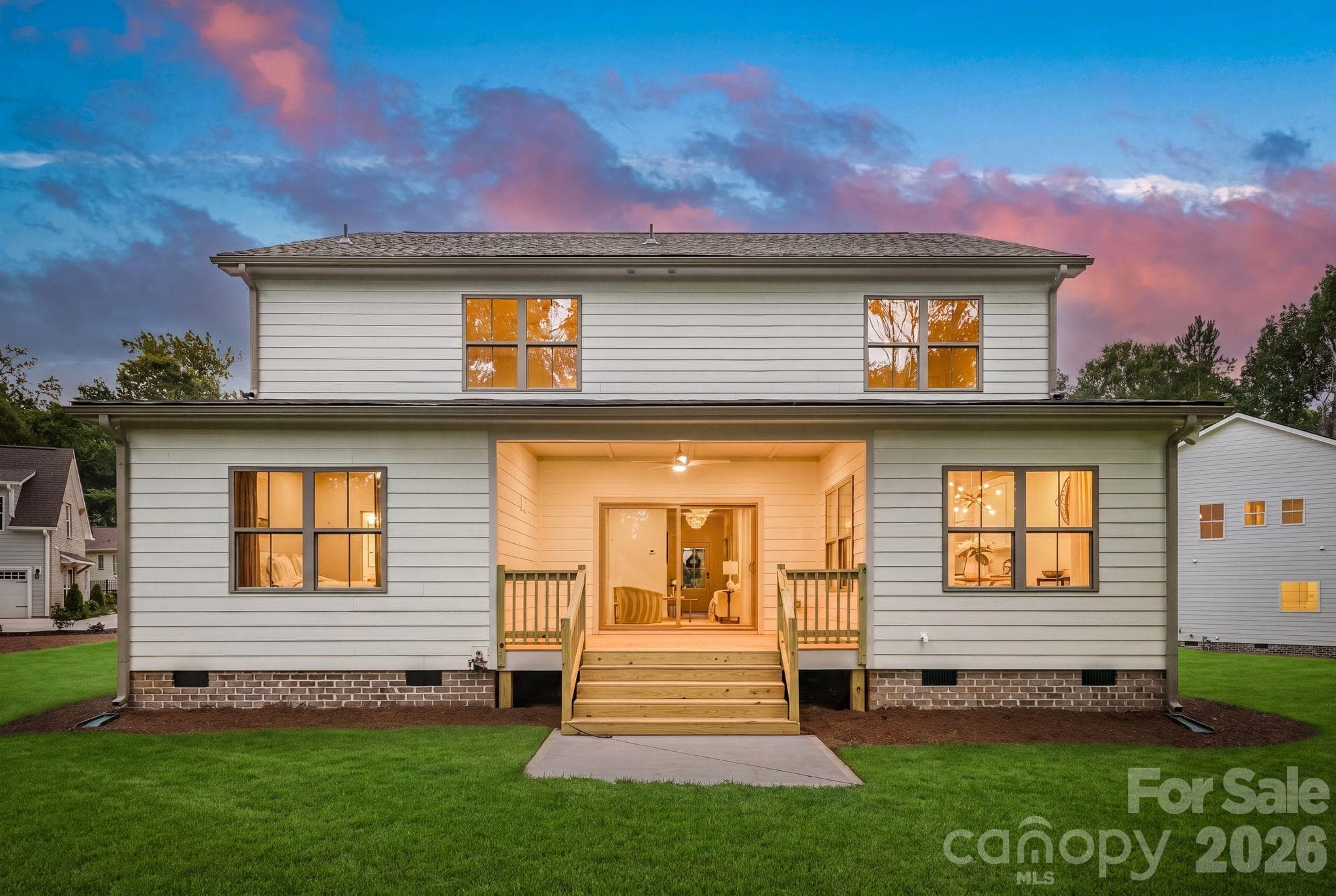 Exterior rear view at twilight. - 2315 Chateau Court, Matthews