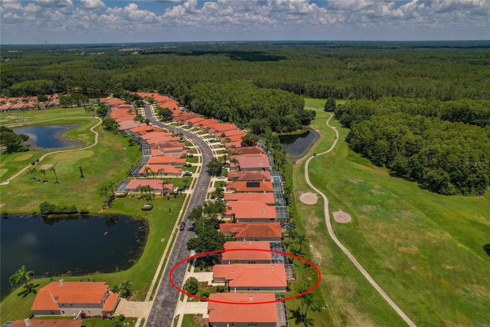 Aerial view of Home / Golf Course - 1063 DARTFORD DR, TARPON SPRINGS