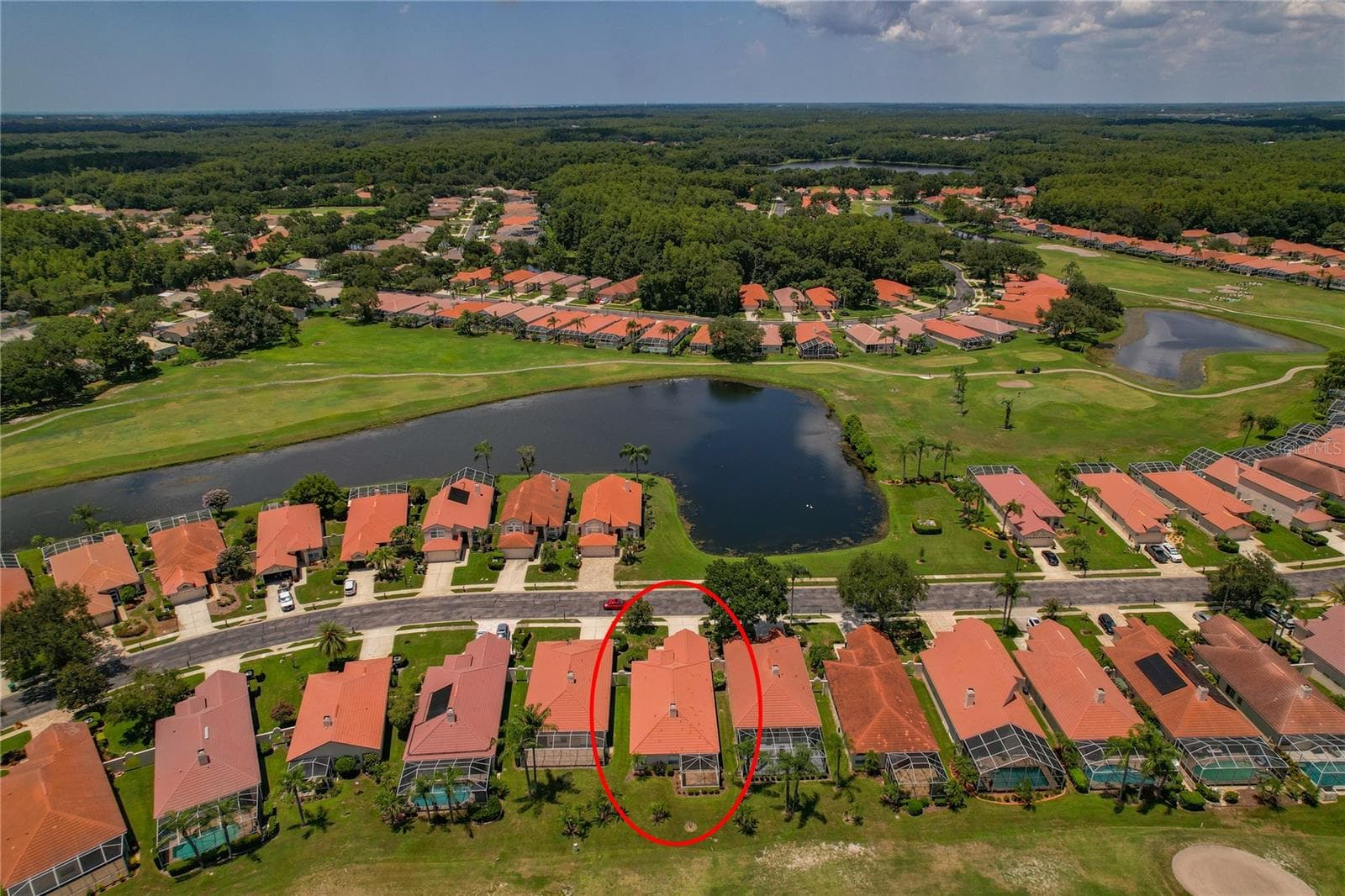 Aerial View of Home / Golf Course - 1063 DARTFORD DR, TARPON SPRINGS