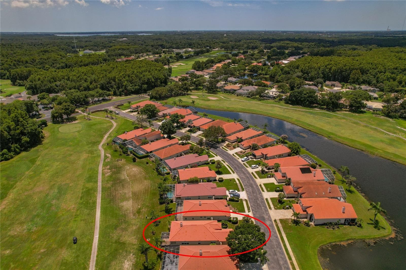 Aerial View of Home / Golf Couse - 1063 DARTFORD DR, TARPON SPRINGS