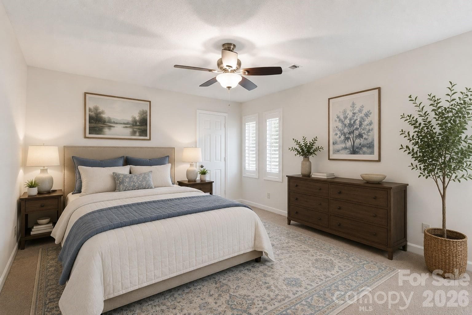 Virtually staged - Second floor primary bedroom with ensuite bath - 2500 Round Table Road, Monroe