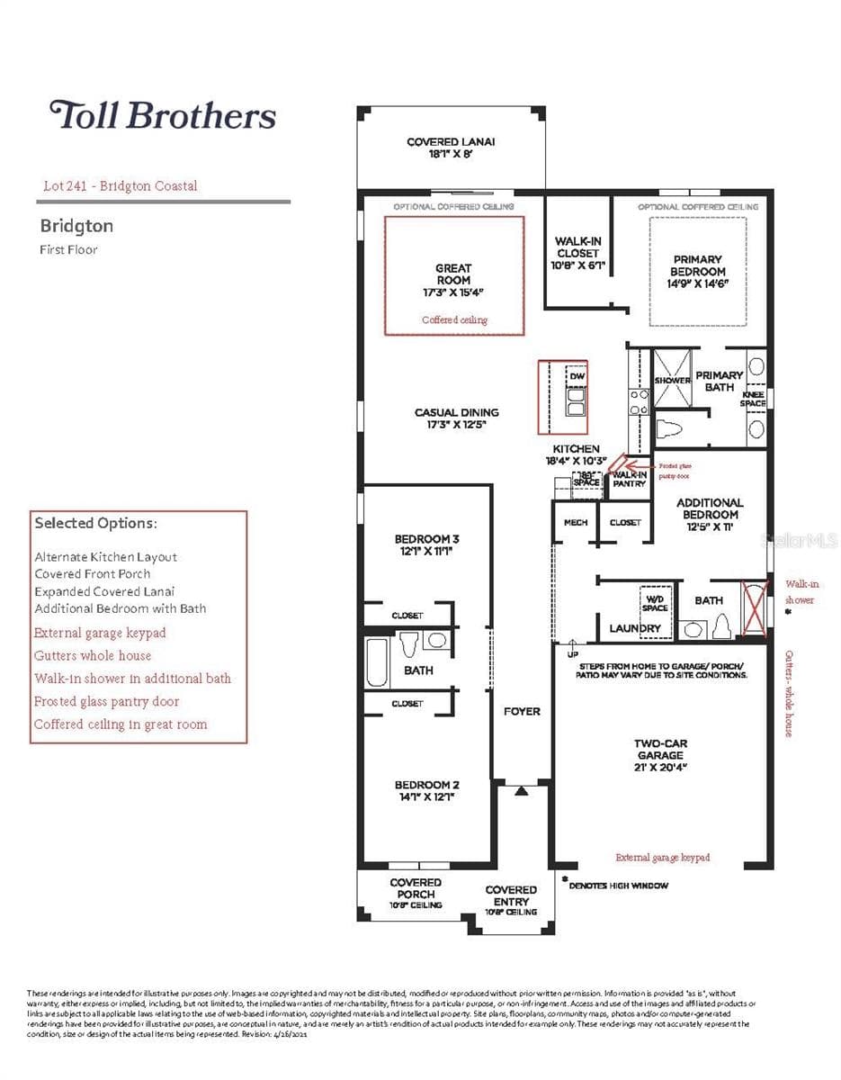 Floor plan with upgrades - 2876 ARBOR DUNE AVE, APOPKA