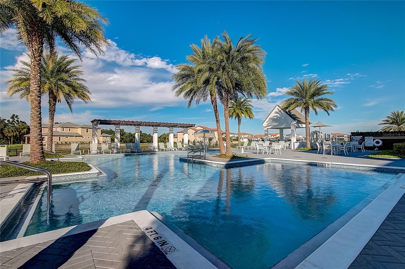 Resort style pool overlooking the lake - 8932 BISMARCK PALM DR, WINTER GARDEN