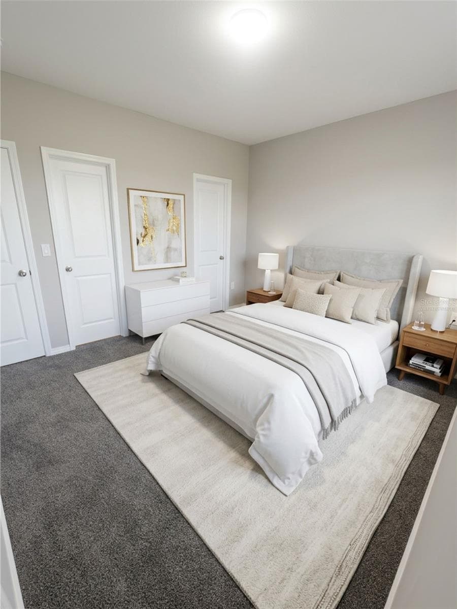 Master bedroom virtually staged - 5254 DRAGONFLY DR, WILDWOOD