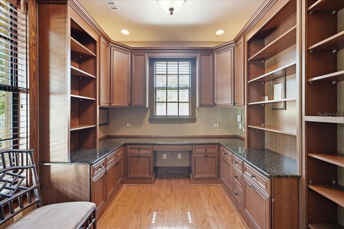 Office with Built-in Shelves and French Doors - 1719 7TH ST, SARASOTA