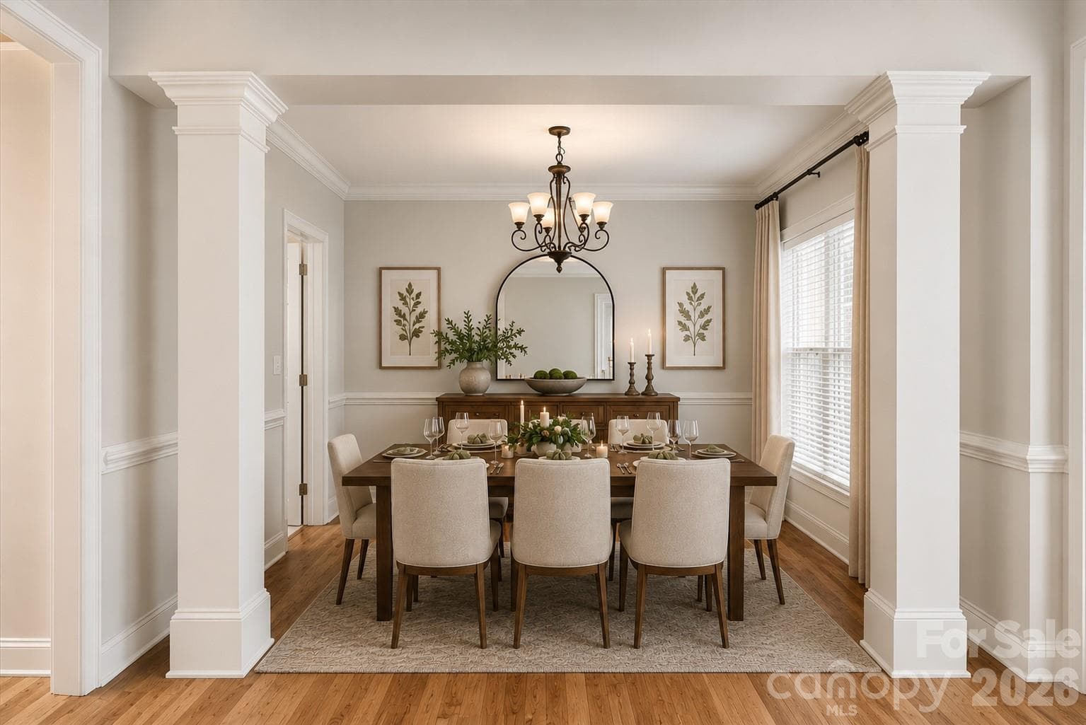 Virtually staged dining room - 6055 Latta Springs Circle, Huntersville