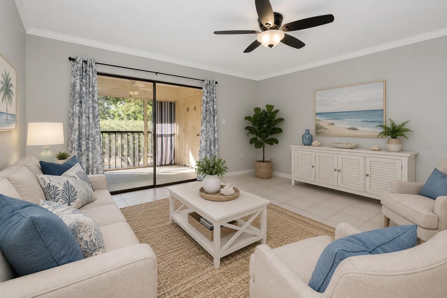 Virtually Staged - Living Room - 2650 COUNTRYSIDE BLVD #F303, CLEARWATER