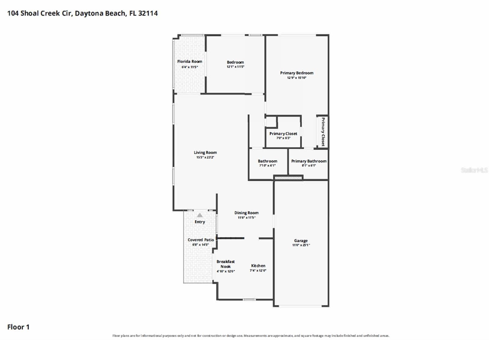 Approx. Floor Plan - 104 SHOAL CREEK CIR, DAYTONA BEACH