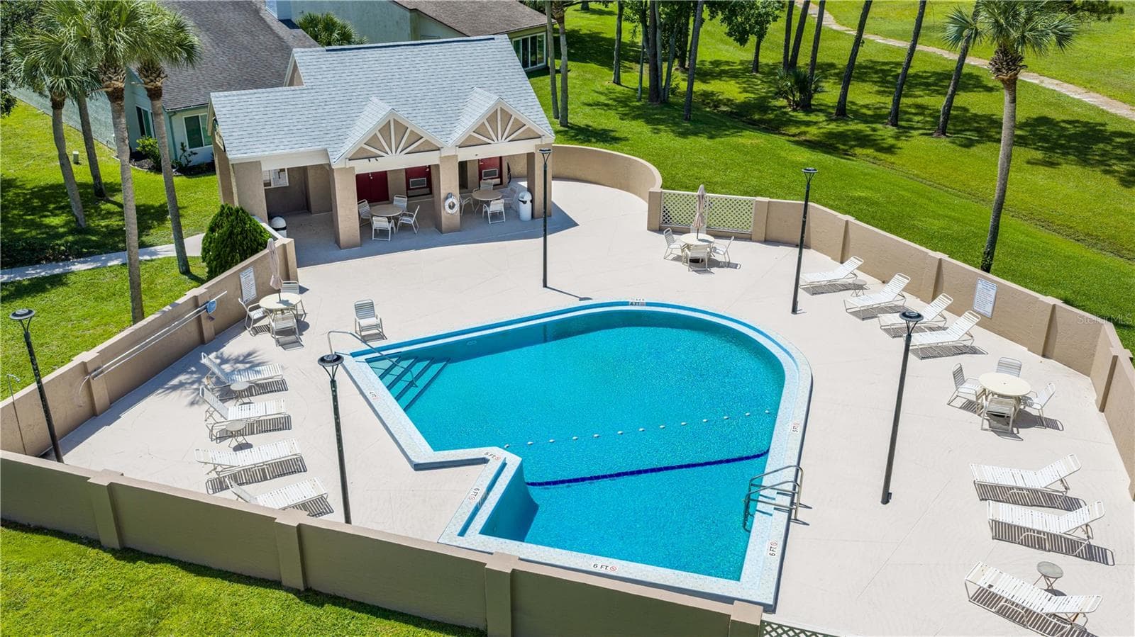 Aerial View of Community Pool - 104 SHOAL CREEK CIR, DAYTONA BEACH