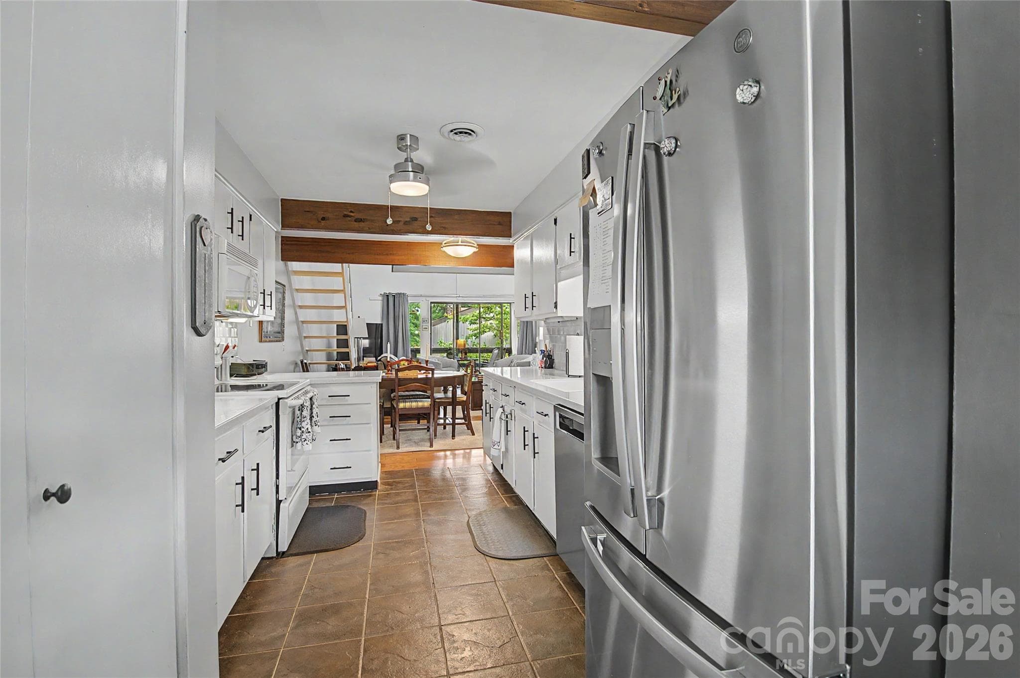 Galley Kitchen/New Refrigerator - 8 Lakemoor Lane, Hendersonville