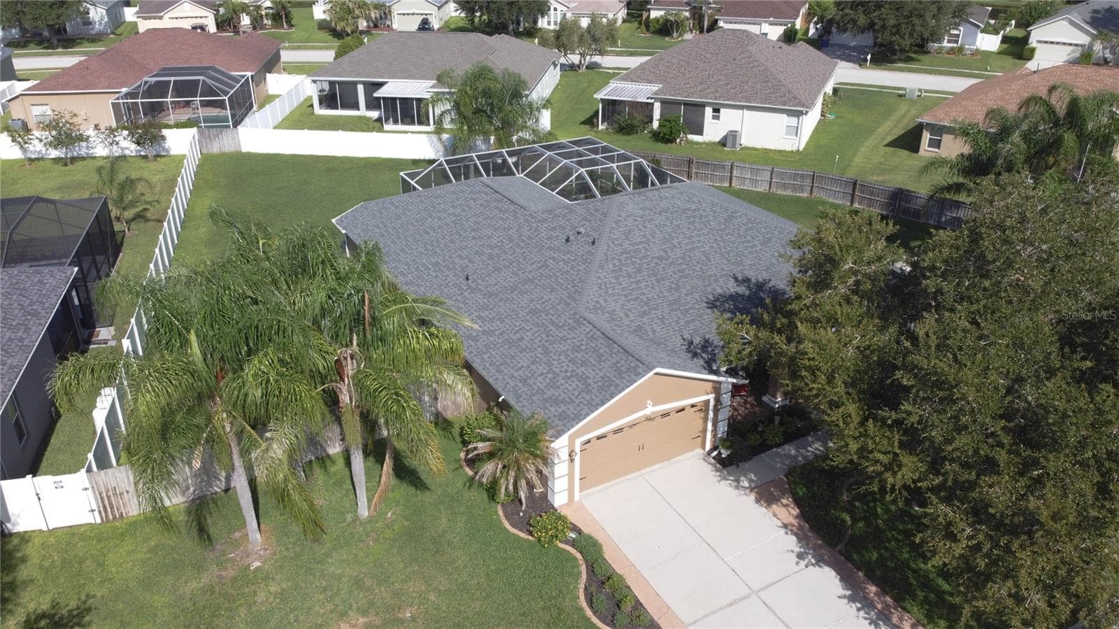 Aerial House and Yard - 3815 RED BLUFF CT, LAND O LAKES