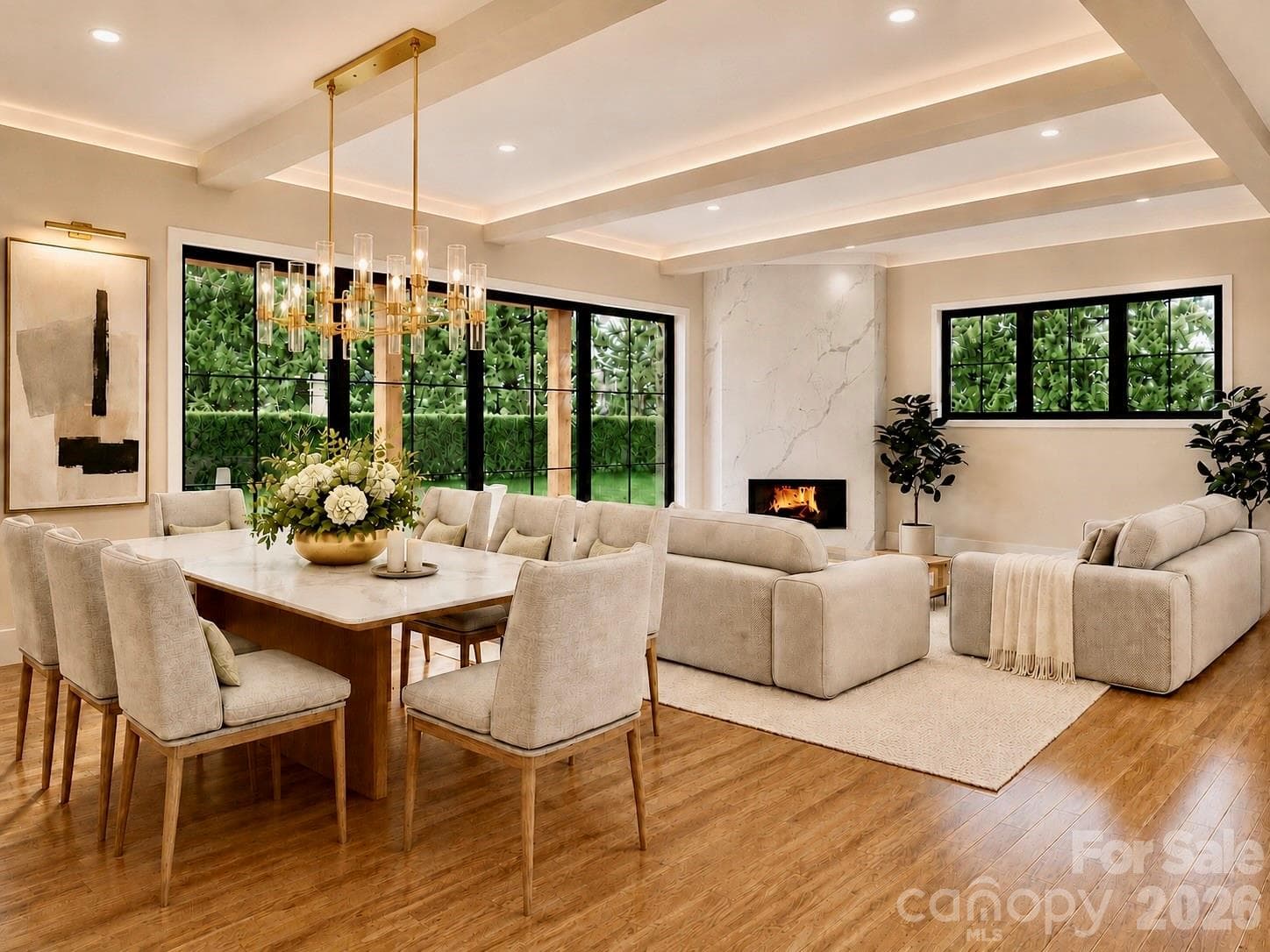 Living Room leads out to huge covered porch - Charlotte