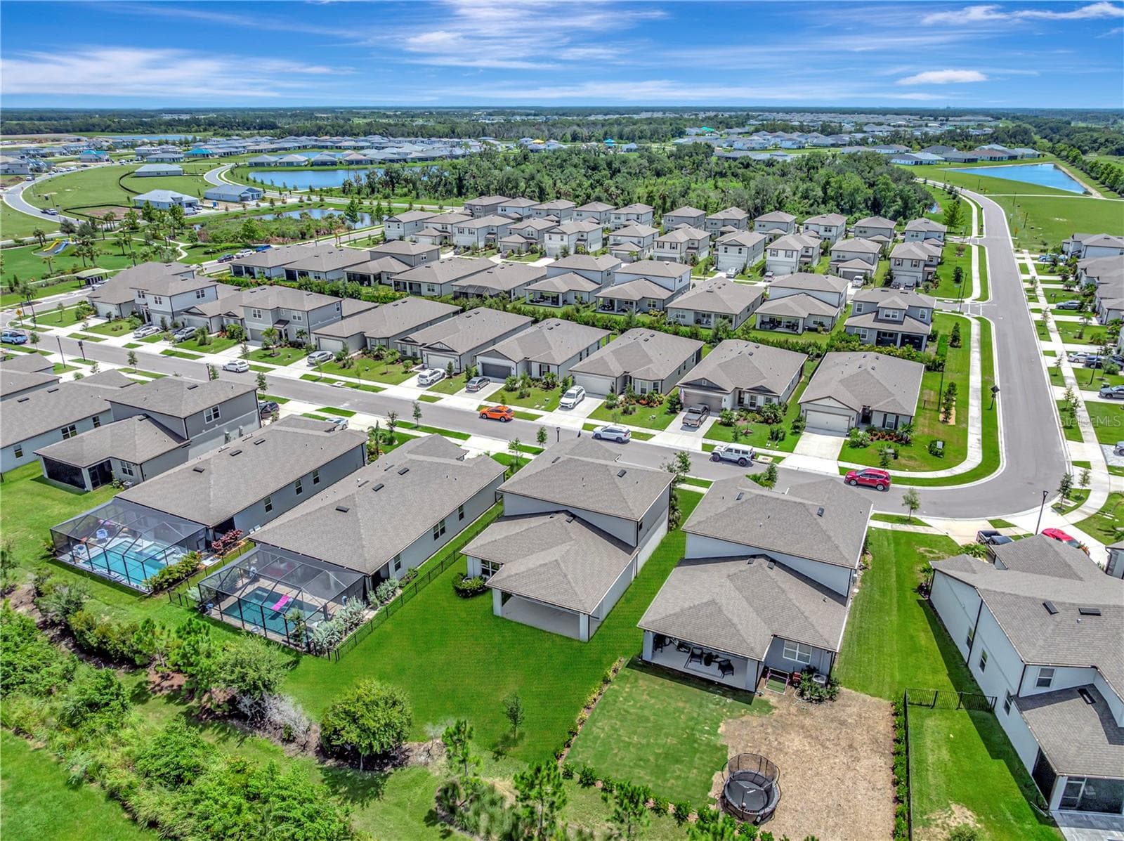 Aerial Views Large and private backyard - Perfect for entertaining and sunset views. - 9909 LONGMEADOW AVE, PARRISH