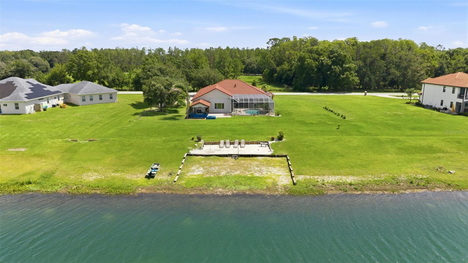 Aerial Views of Your Private Lakeside Beach - 24355 HIDEOUT TRL, LAND O LAKES