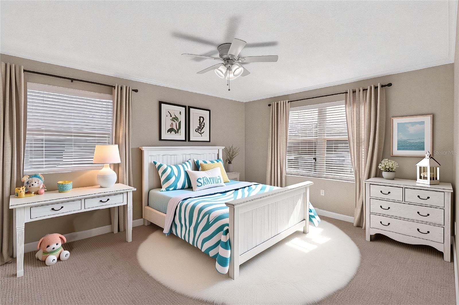 Bedroom #3 - (12x14) - virtual stage - 656 LITTLE WEKIVA RD, ALTAMONTE SPRINGS