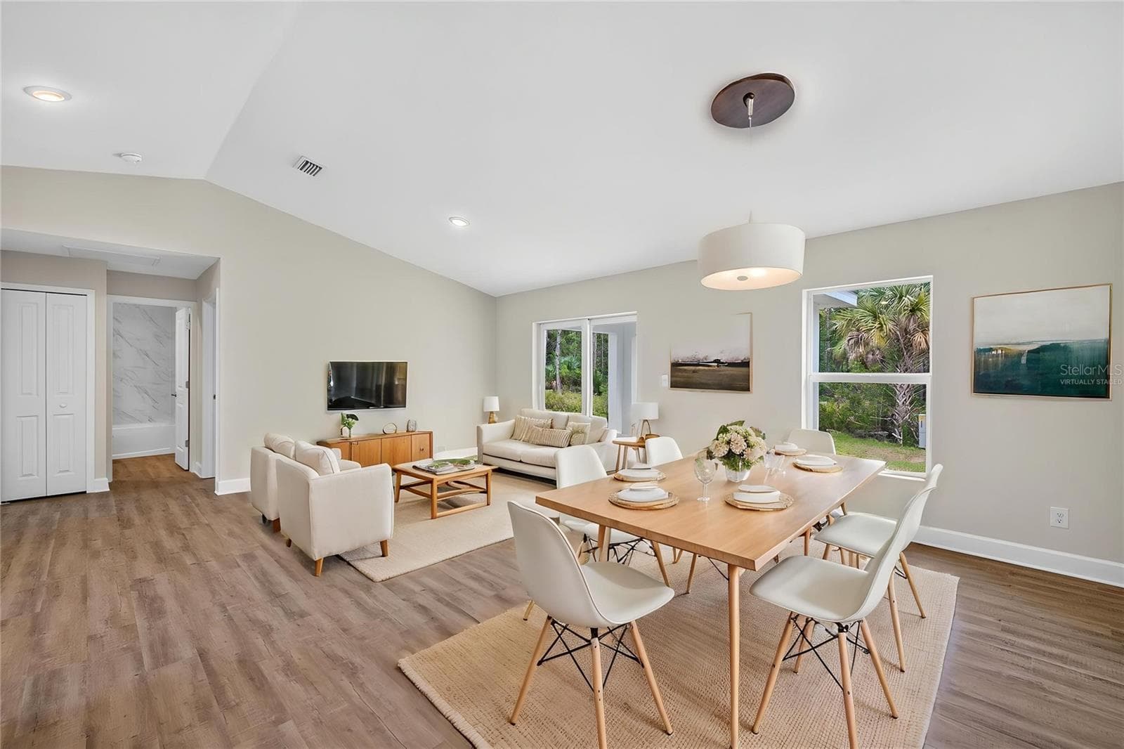Virtually Staged Living dining open space - 23477 BRANCH AVE, PORT CHARLOTTE