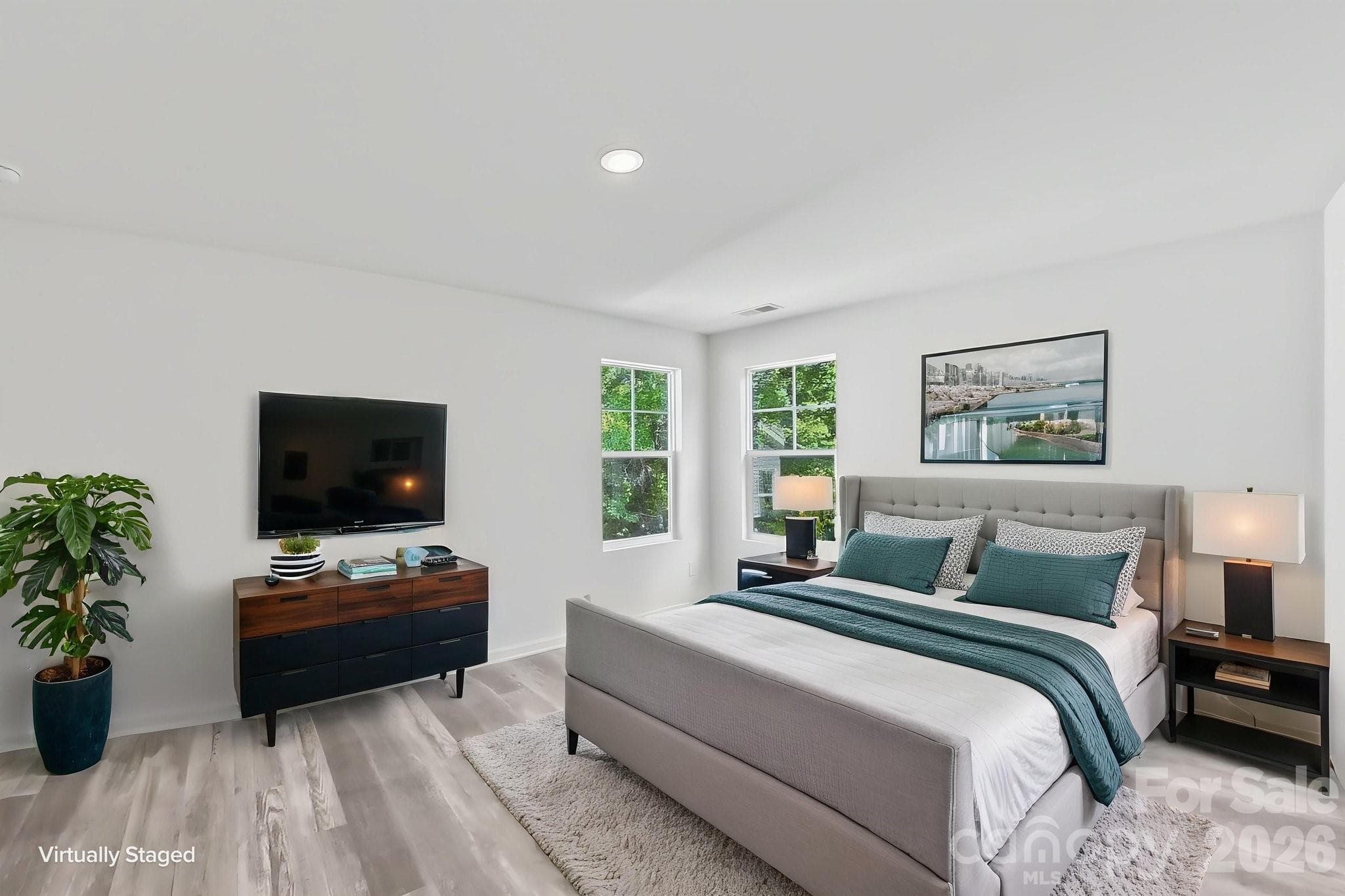 Primary Bedroom - Virtually Staged - 7813 E Lane Drive, Charlotte