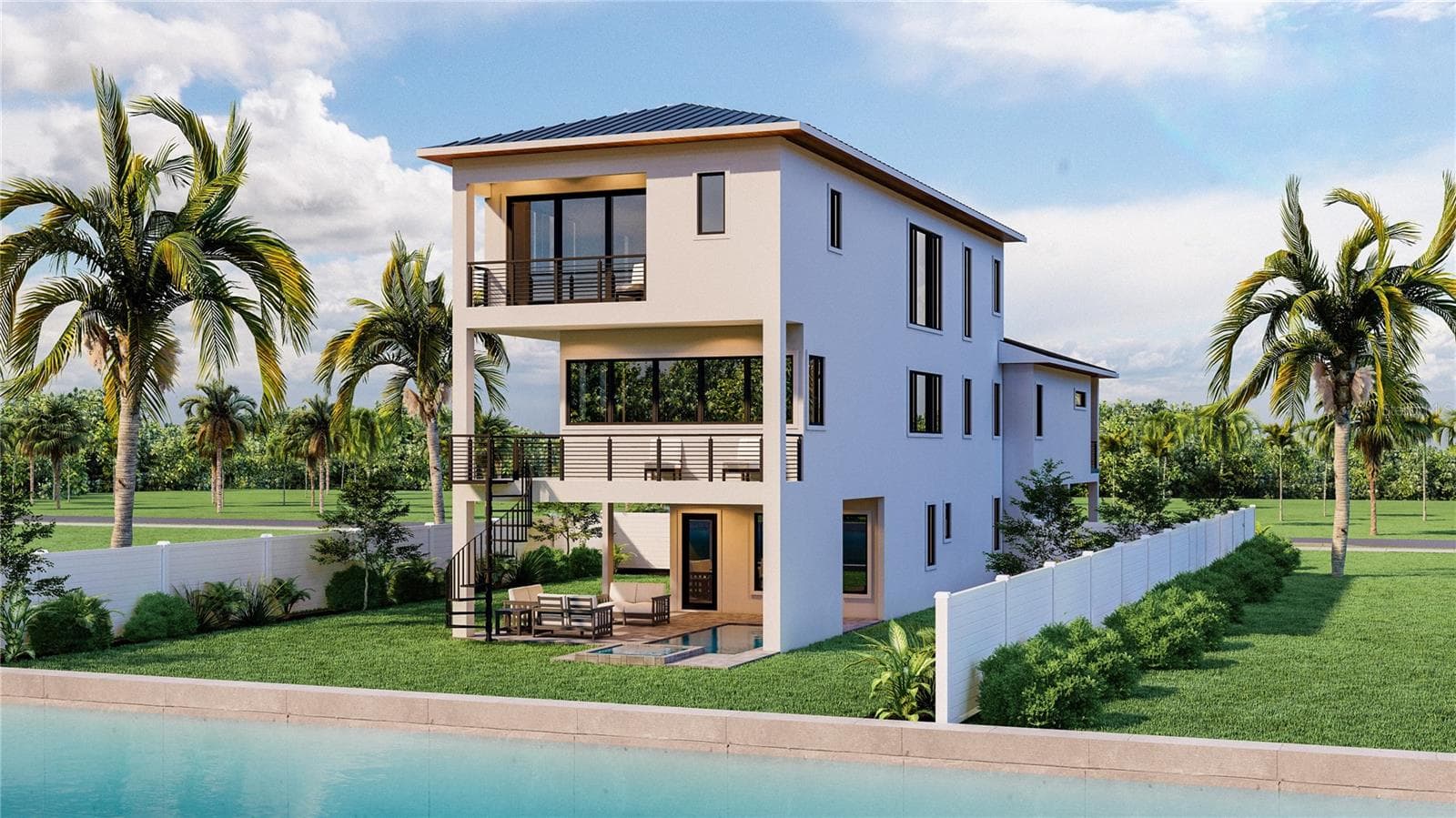 Rear Exterior Rendering | 190 Mockingbird Ln, Englewood, FL 34223 - 190 MOCKINGBIRD LN, ENGLEWOOD