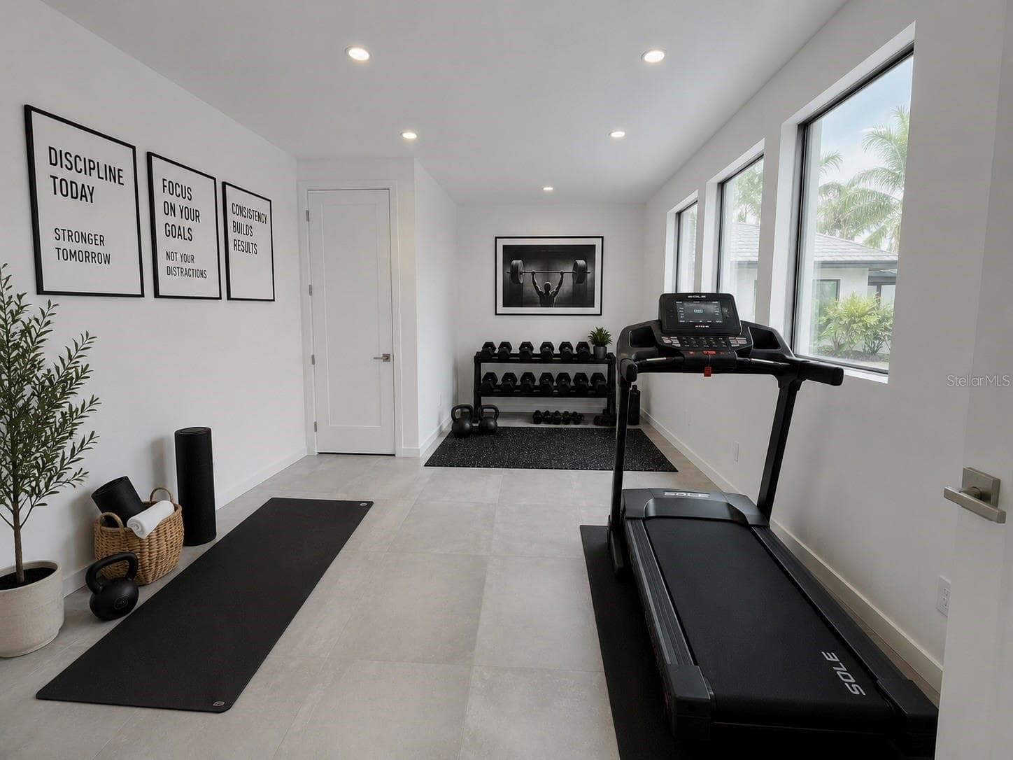 Private home gym with natural light. - 2050 EUCLID TER, SARASOTA
