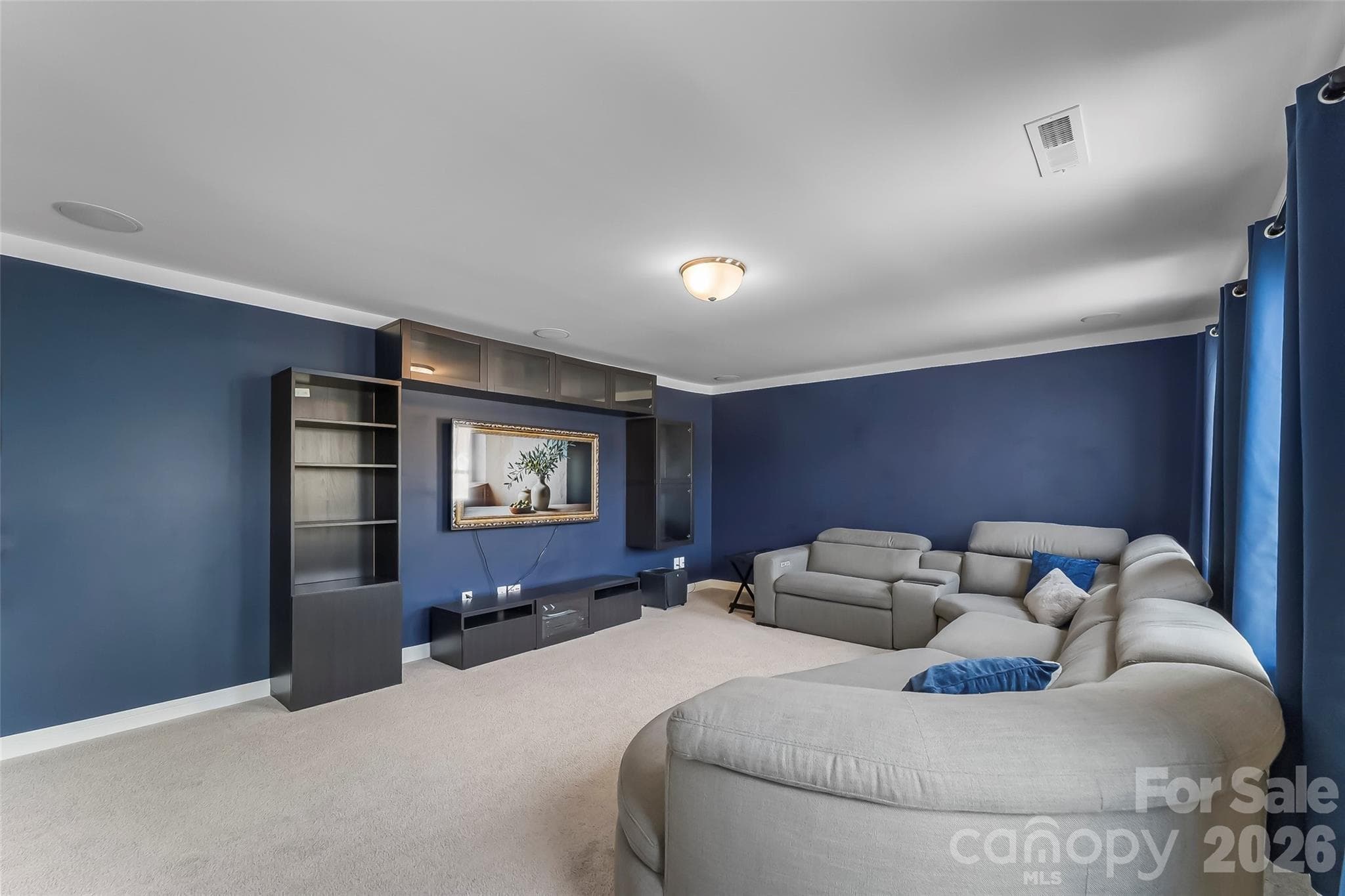 Media Room with built in surround sound speakers - 112 Divot Lane, Statesville