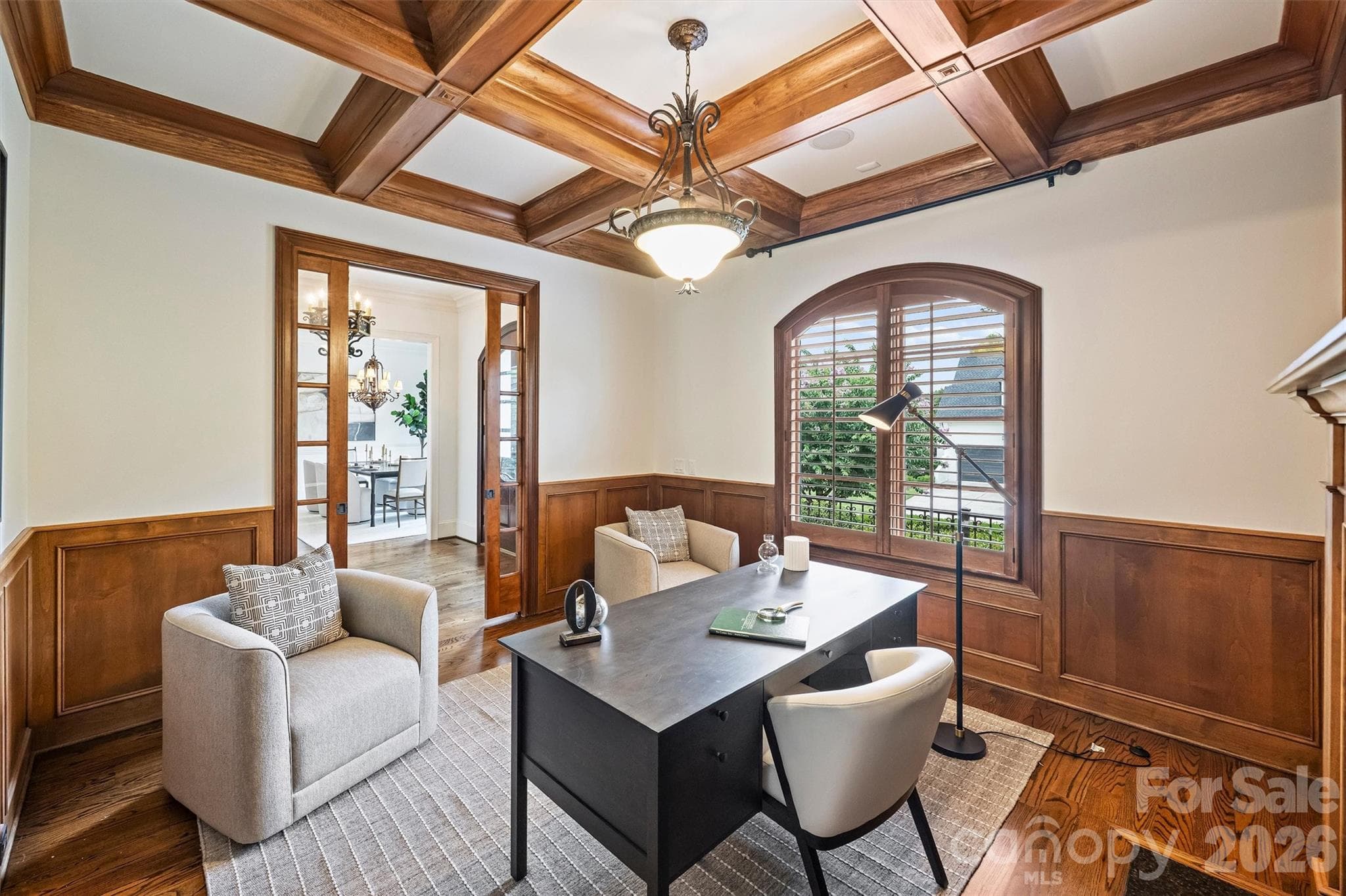 Love the coffered ceilings - 6223 Calley Glenn Lane, Charlotte