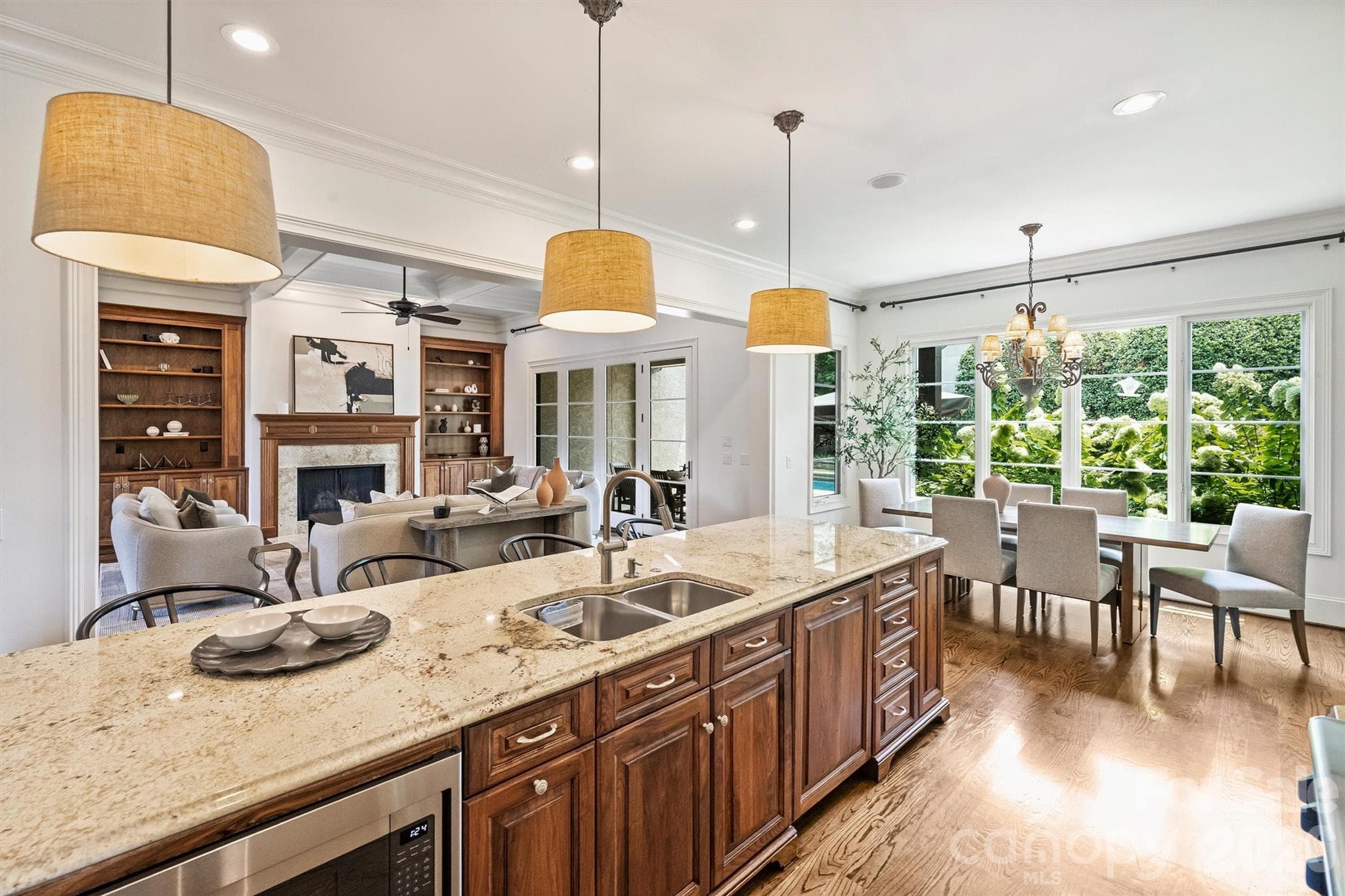 Clear view of the Great Room from the Kitchen - 6223 Calley Glenn Lane, Charlotte