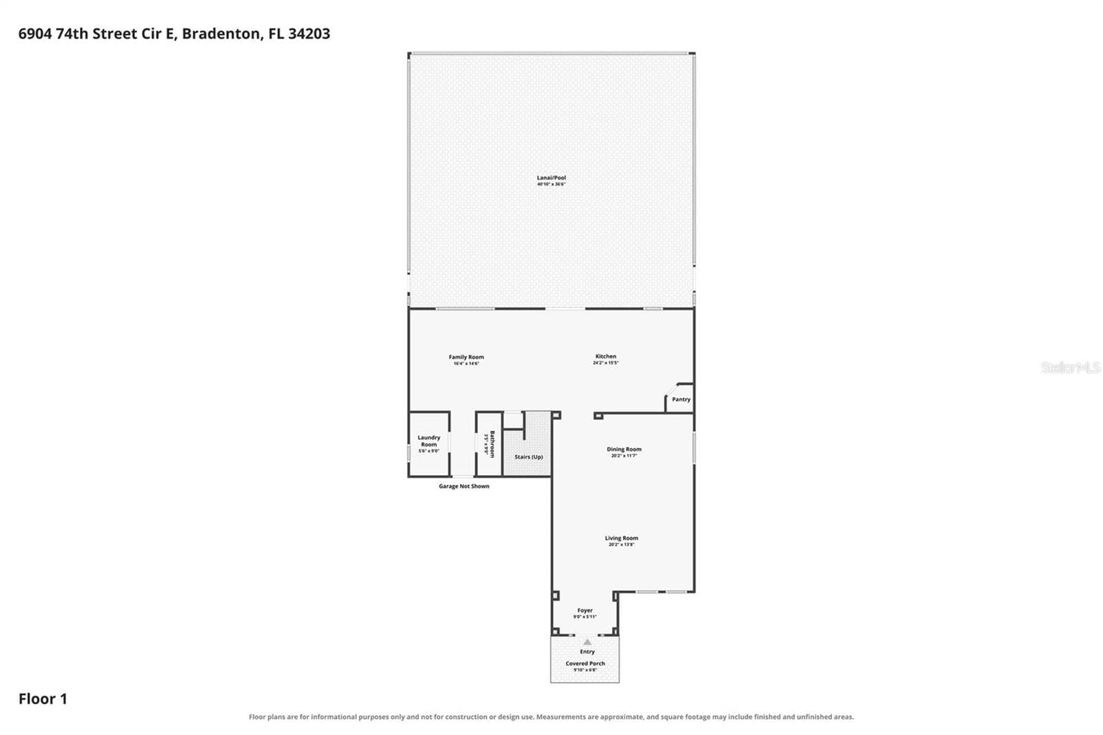 Floor plan 1st floor - 6904 74TH STREET CIR E, BRADENTON