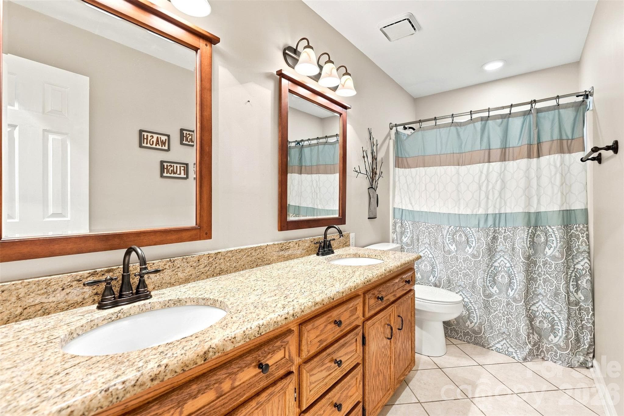Hall bath - Dual vanities - 6707 S Providence Road, Waxhaw