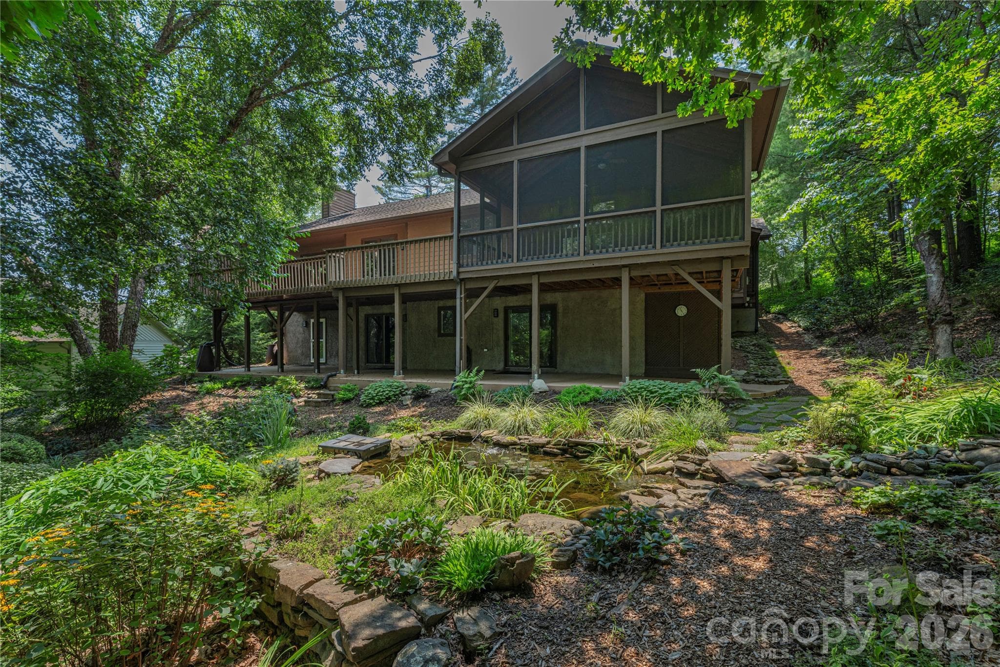 Spring and Summer backyard landscaping - 35 Hillcreek Drive, Asheville