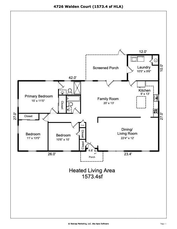 Floor plan - 4726 Walden Court, Charlotte