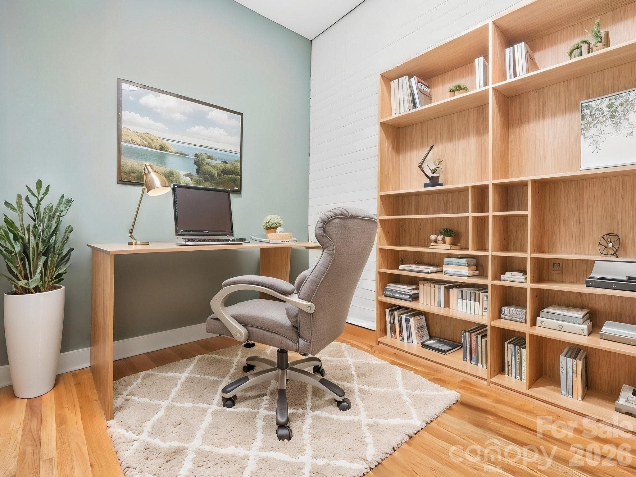 Virtually staged office - 710 W Trade Street, Charlotte