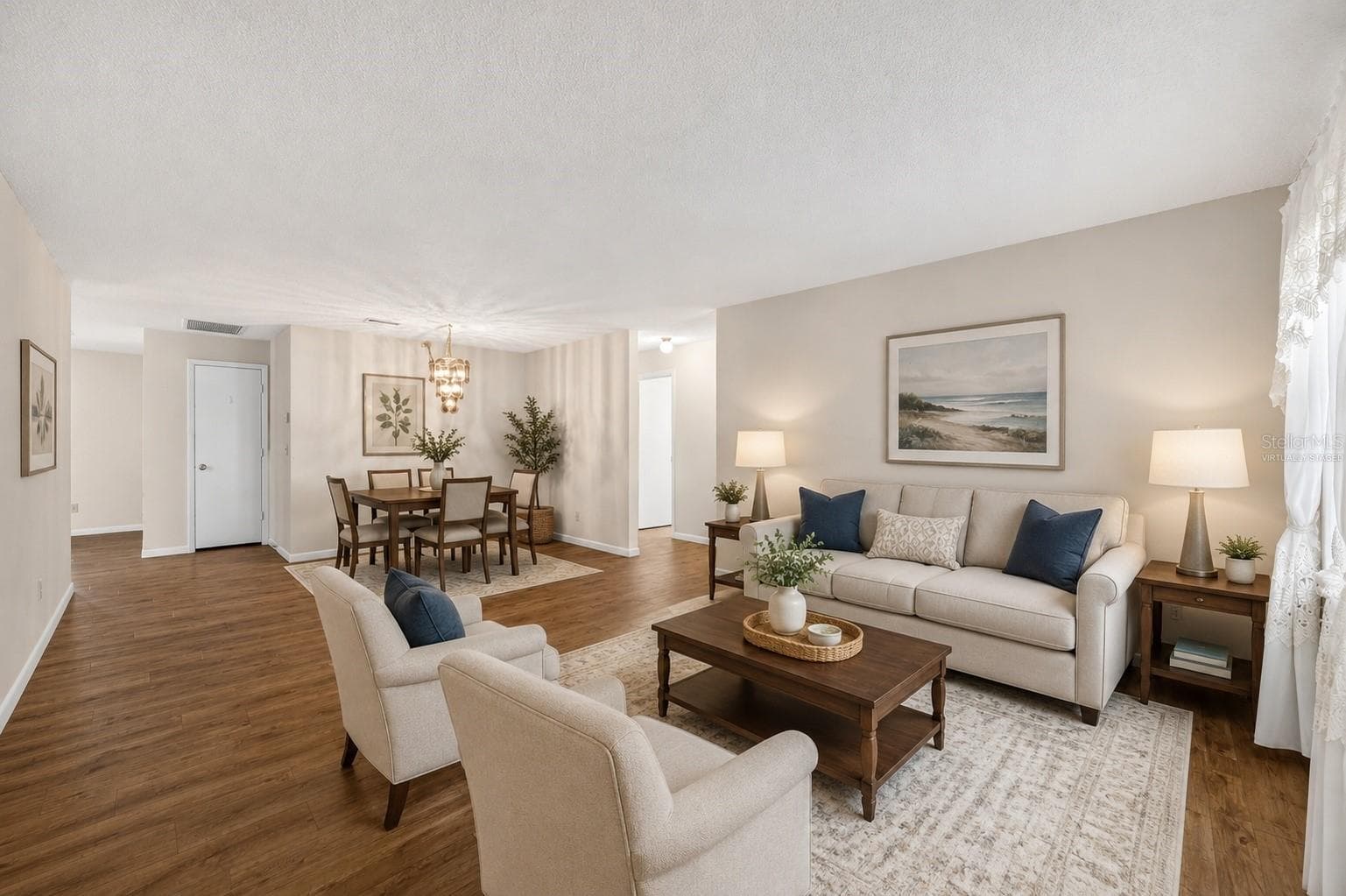 Virtually Staged Living Room - 9882 SW 88TH TER #B, OCALA