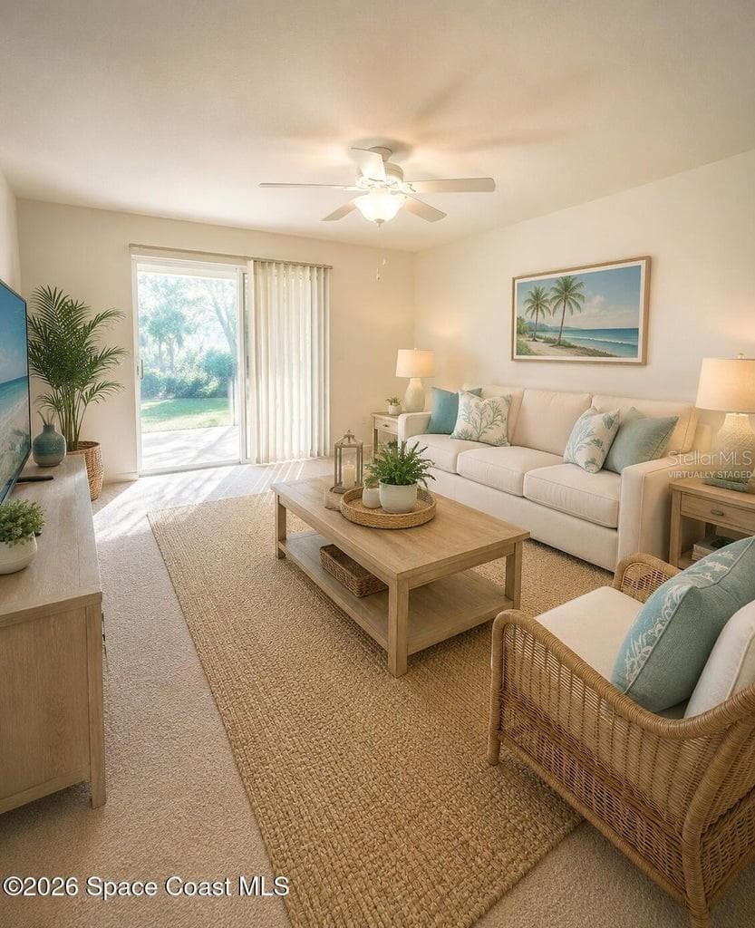 Virtually Staged Family Room - 782 MARIAN CT, TITUSVILLE
