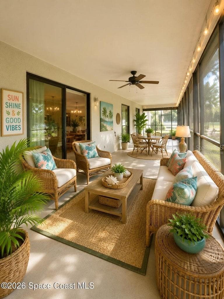 Virtually Staged Screened Porch - 782 MARIAN CT, TITUSVILLE