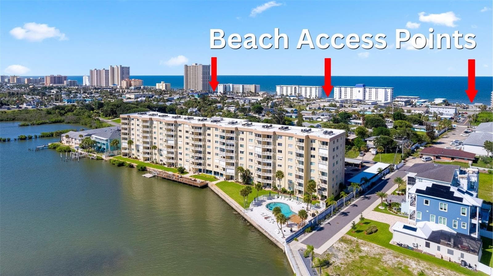 Multiple walking or driving beach access just 3 blocks due east. - 3606 S PENINSULA DR #103, PORT ORANGE