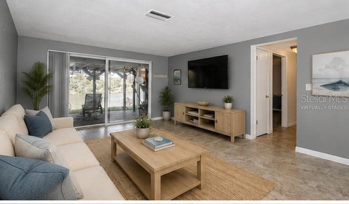 Family Room Virtually Staged - 3627 GRAYTON DR, NEW PORT RICHEY