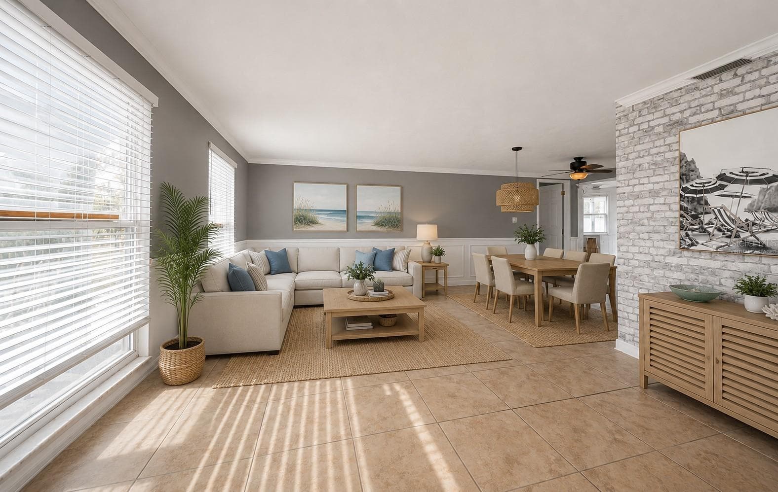 LR & DR Virtually Staged - 3627 GRAYTON DR, NEW PORT RICHEY